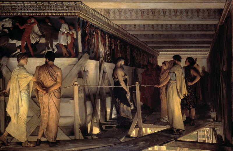 Fídias mostrando a frisa do Partenon aos seus amigos - Lawrence Alma-Tadema