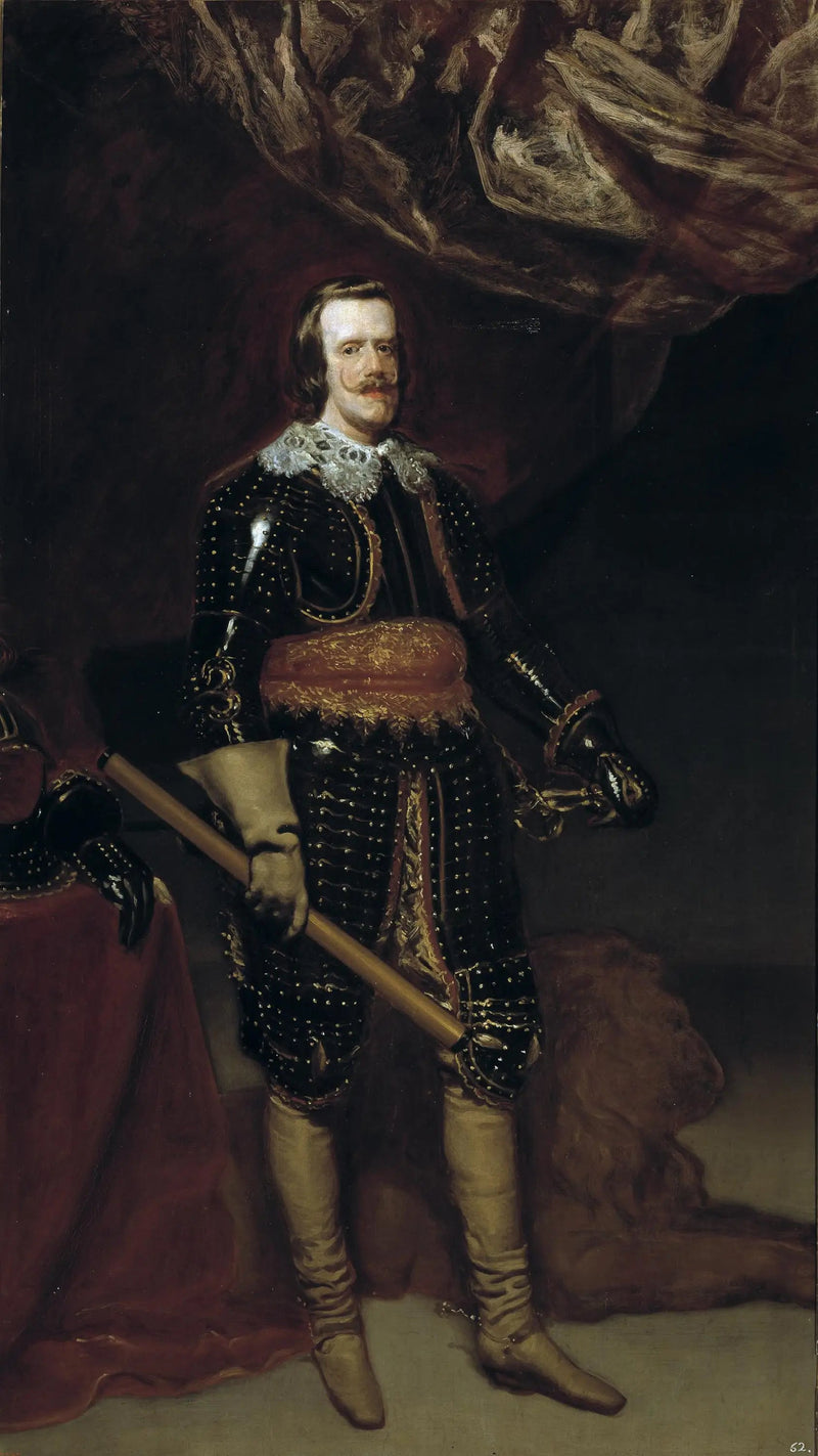 Felipe IV de armadura, com um leão aos seus pés - Diego Velázquez