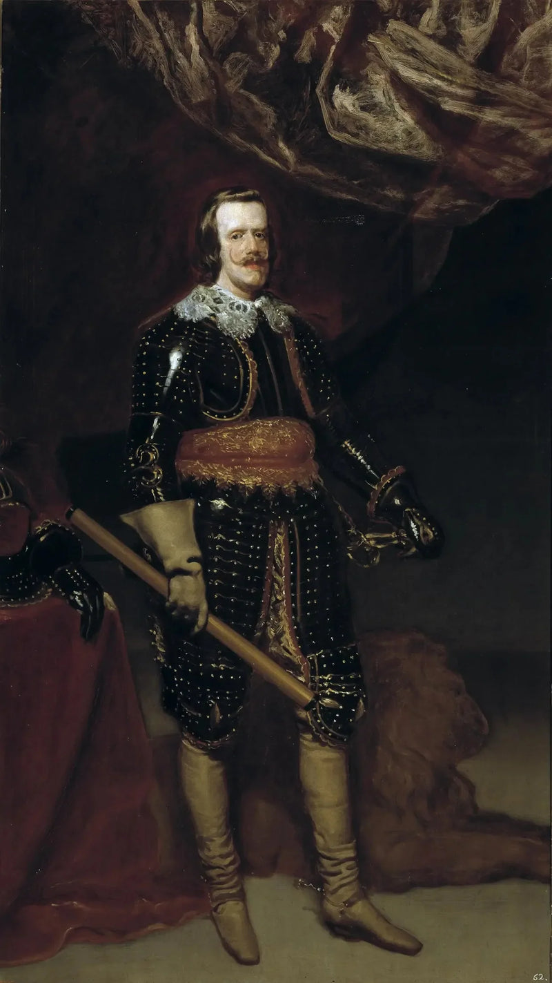 Felipe IV de armadura, com um leão aos seus pés - Diego Velázquez