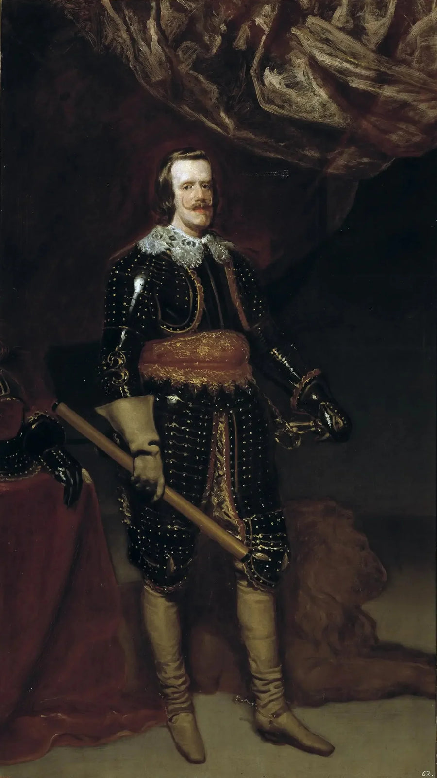 Felipe IV de armadura, com um leão aos seus pés - Diego Velázquez