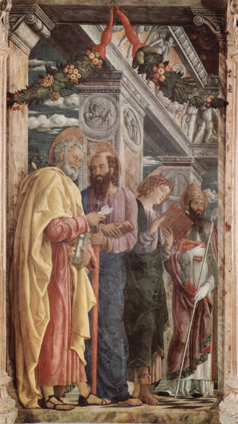 Pedro, Paulo e João, o Apóstolo com Santo Zenon - Andrea Mantegna