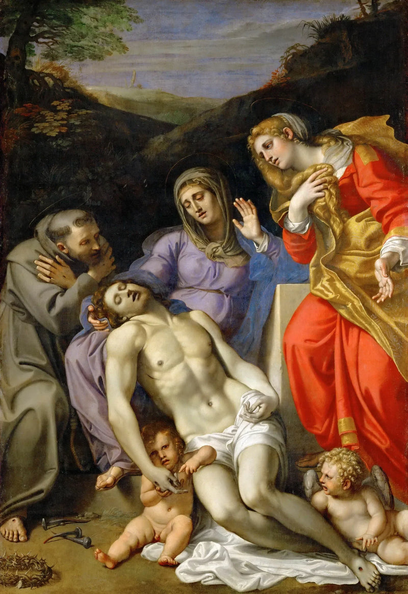 Pietà com São Francisco e Santa Maria Madalena - Annibale Carracci