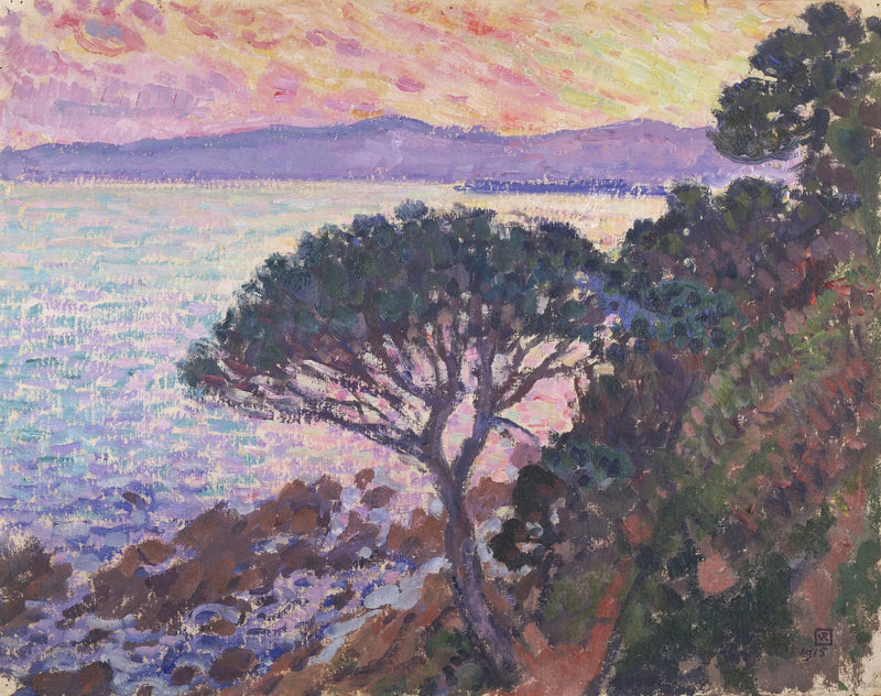 Guarda-sol na beira do mar - Théo van Rysselberghe