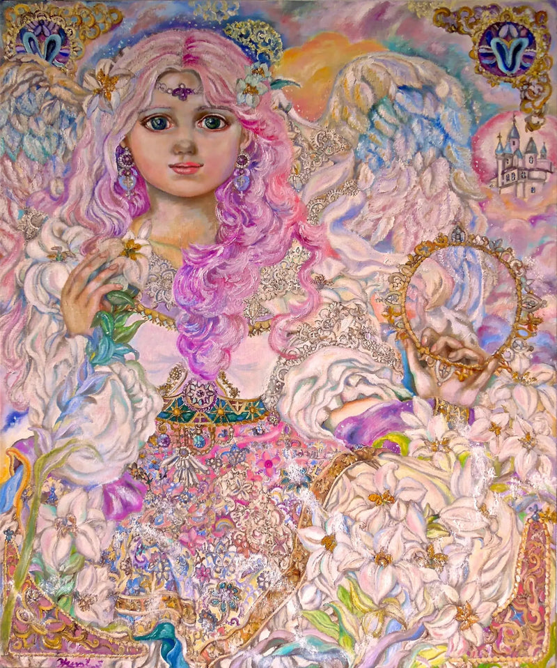 Anjo da flor de lírio rosa - Yumi Sugai
