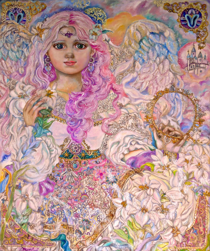 Anjo da flor de lírio rosa - Yumi Sugai