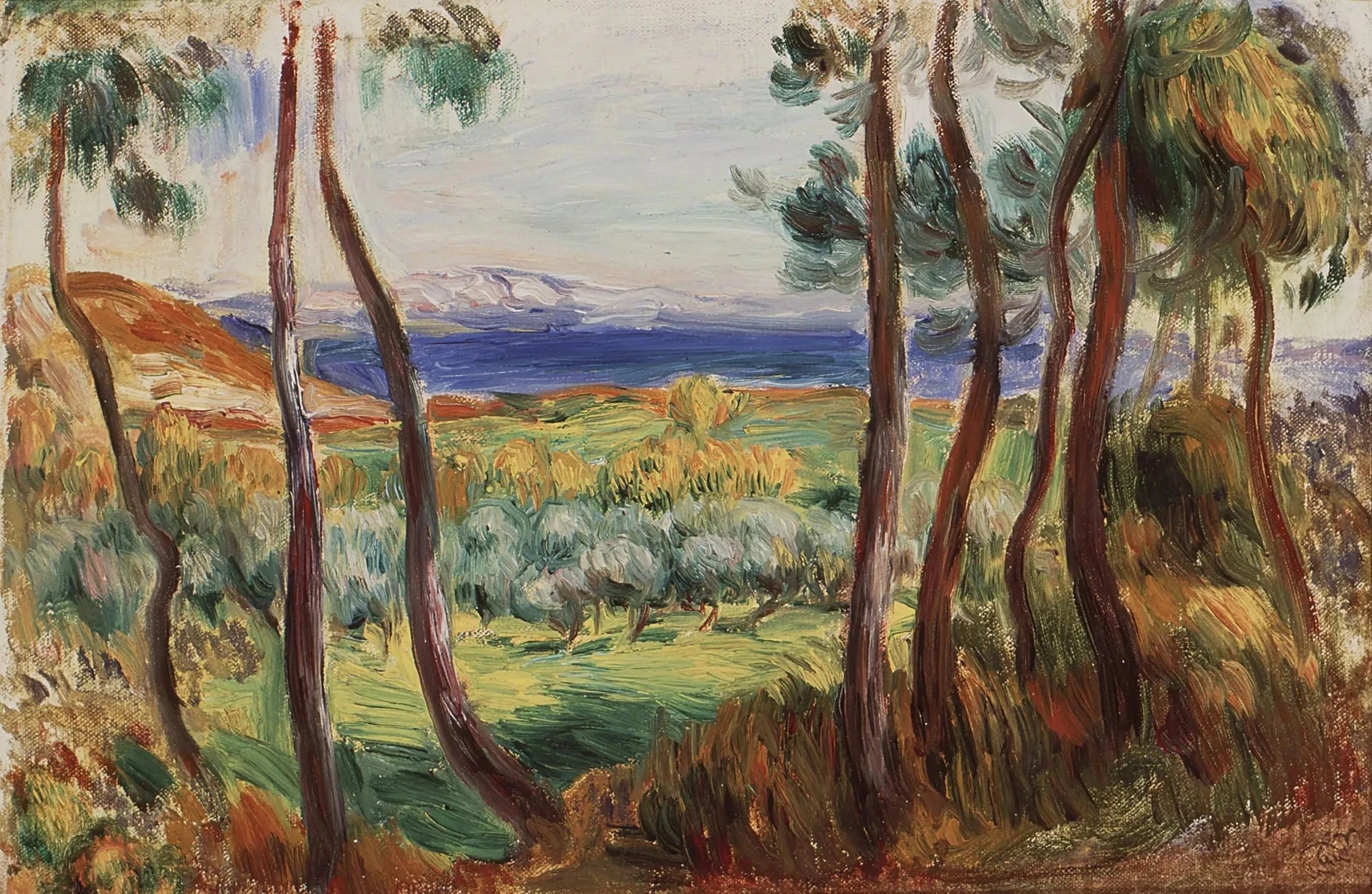 Pins aux environs de Cagnes de Renoir, vers 1910, collection Pérez Simón – reproduction peinture à l’huile sur toile