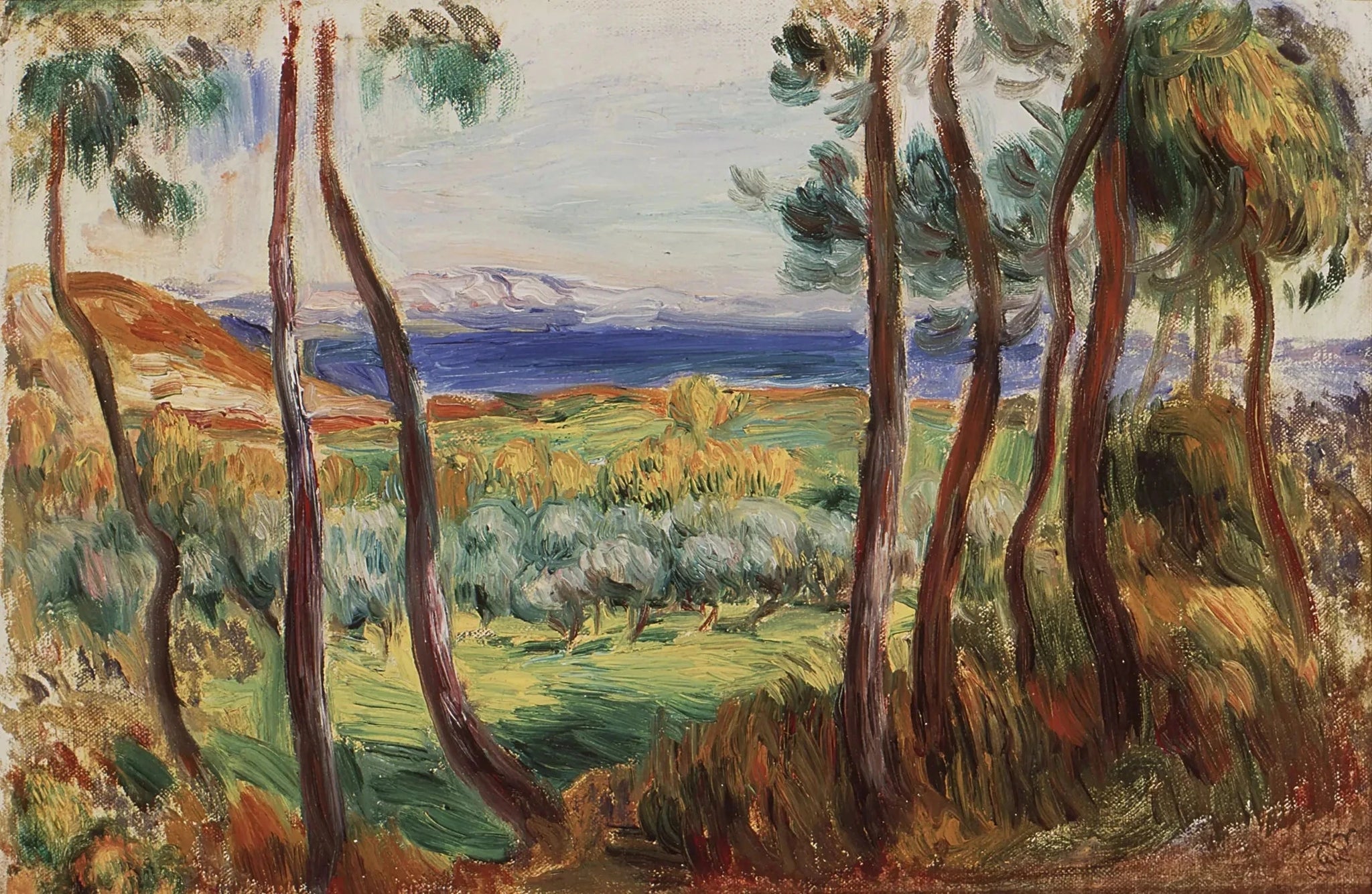 Pins aux environs de Cagnes de Renoir, vers 1910, collection Pérez Simón – reproduction peinture à l’huile sur toile