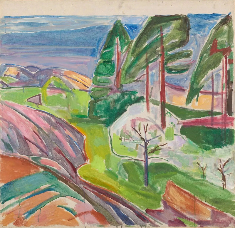 Alfinetes e Árvores Frutíferas em Flor - Edvard Munch