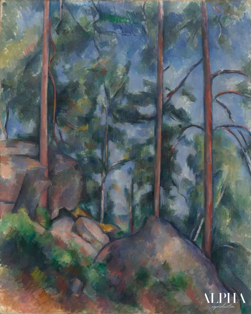 Pins et Rochers, Fontainebleau - Paul Cézanne - Reproductions de tableaux et peintures haut de gamme