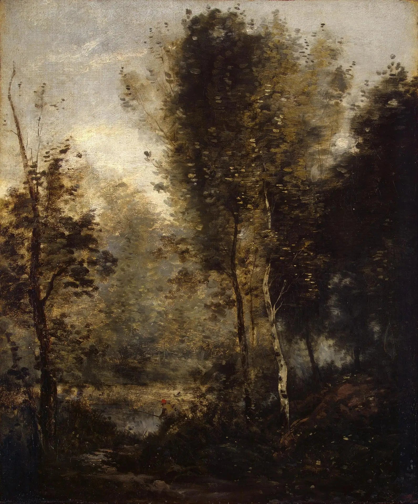Piscine dans les bois - Jean-Baptiste Camille Corot image 1 copie peinte à la main à l’huile
