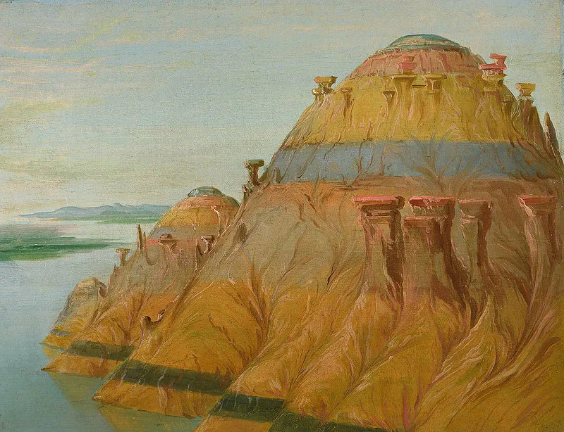 Pitoresco Clay Bluff, a 2.700 km acima de Saint-Louis - George Catlin