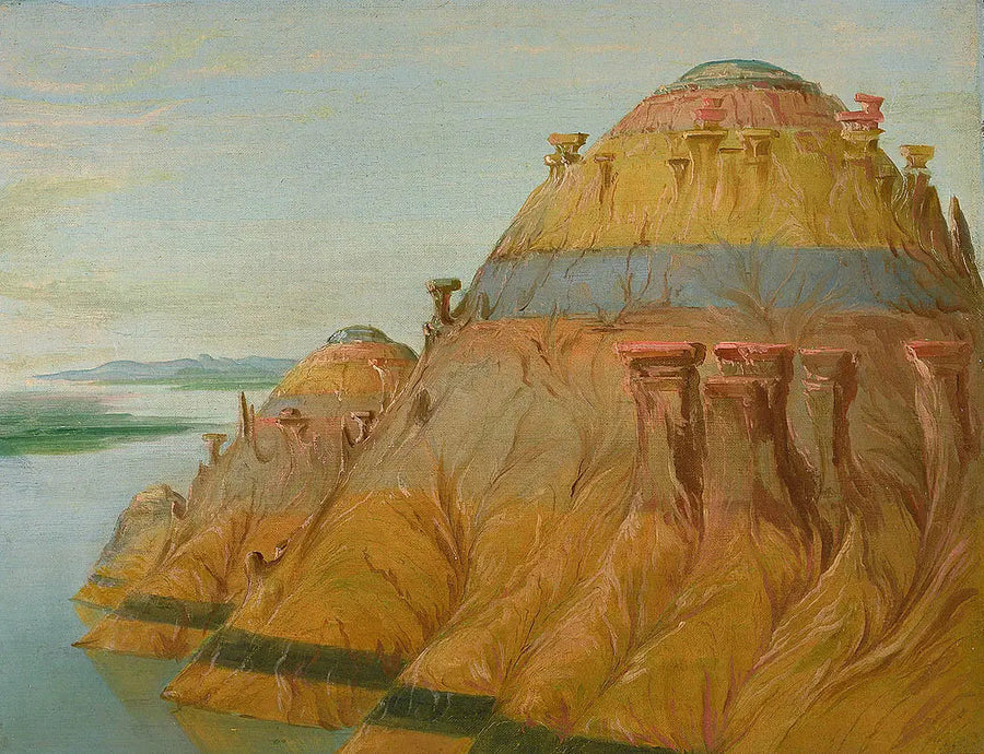 Pitoresco Clay Bluff, a 2.700 km acima de Saint-Louis - George Catlin