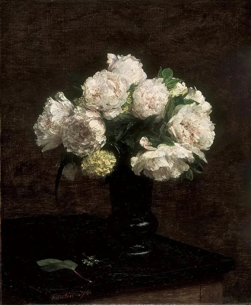 Peônias brancas e bolas de neve - Henri Fantin-Latour