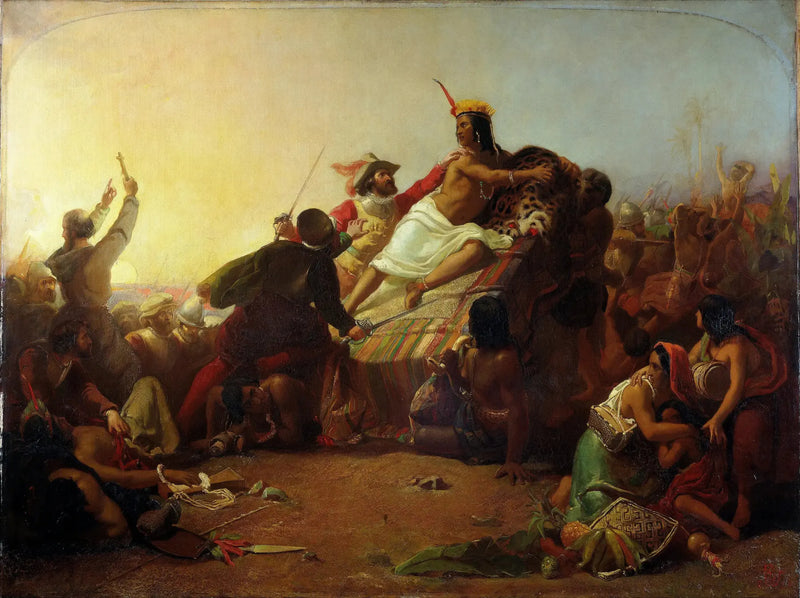 Pizarro conquista os Incas do Peru - John Everett Millais