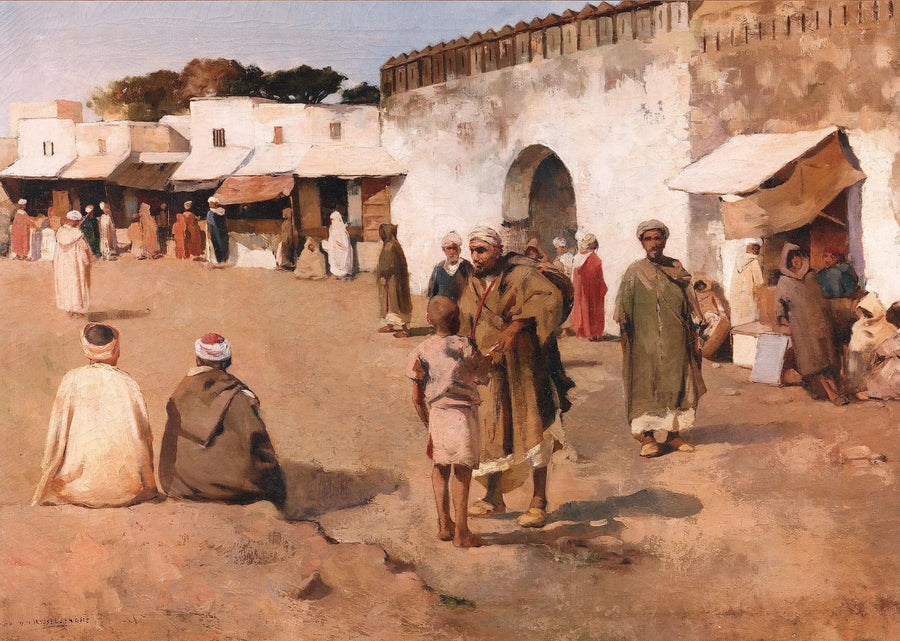 Praça da cidade no Marrocos - Théo van Rysselberghe