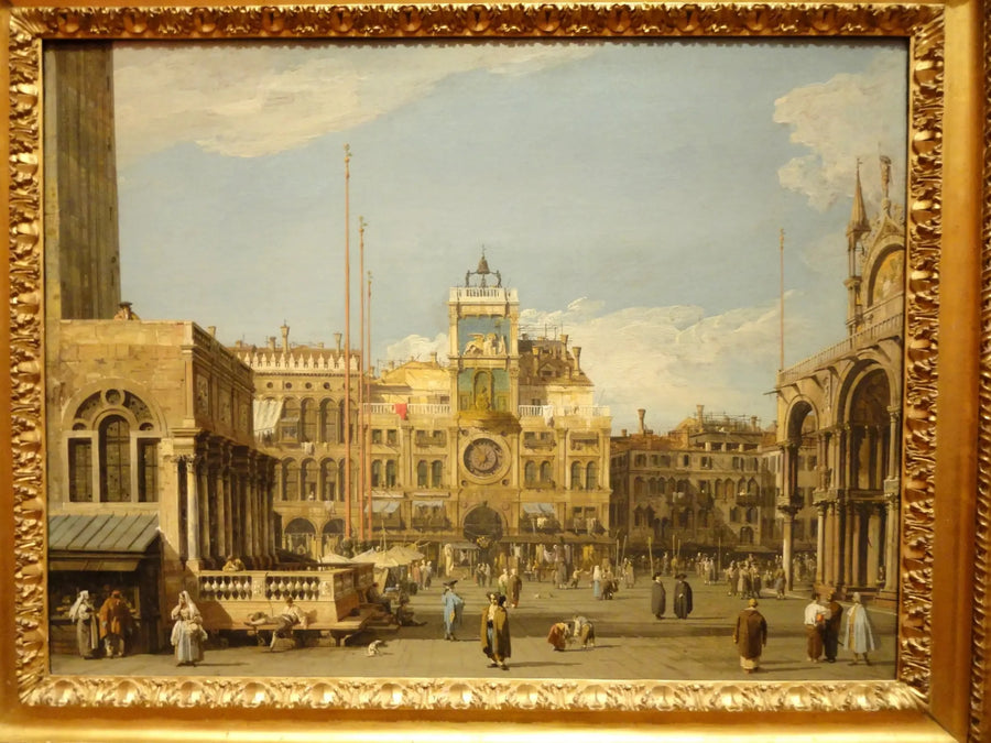 Praça de São Marcos: a torre do relógio - Canaletto