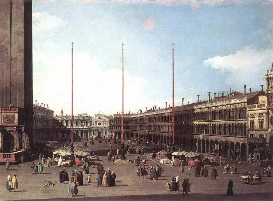 Praça São Marcos em direção à igreja San Geminiano - Canaletto