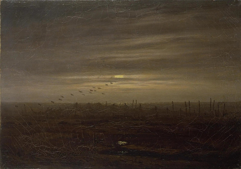 Praia com redes de pesca - Caspar David Friedrich