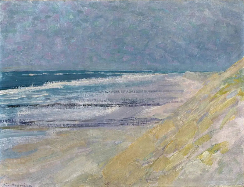 Praia com três ou quatro píeres em Domburg - Piet Mondrian