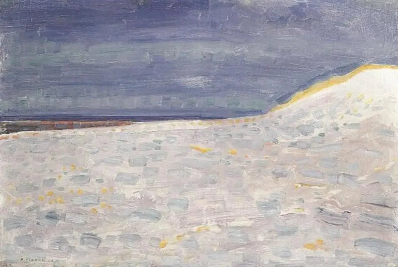 Praia com um píer em Domburg - Piet Mondrian