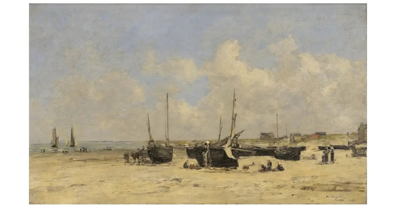 Praia de Berck na maré baixa - Eugène Boudin