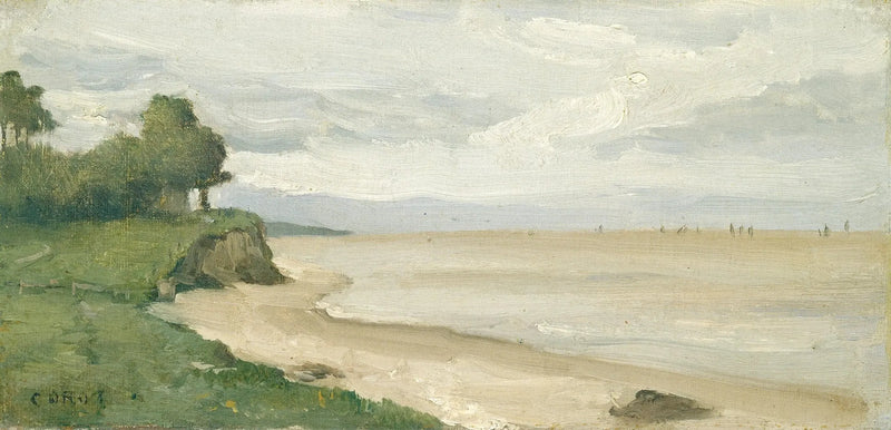 Praia perto de Étretat - Jean-Baptiste Camille Corot