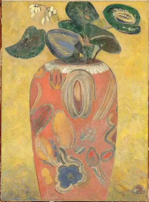 Planta verde em um vaso - Odilon Redon