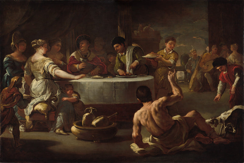 Mergulho e Lazarus - Luca Giordano