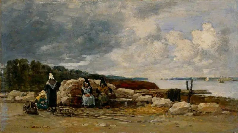 Plougastel: Mulheres pescadoras de camarões - Eugène Boudin