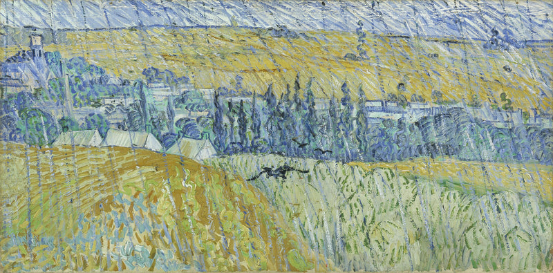 Paisagem de Auvers sob a chuva - Vincent van Gogh