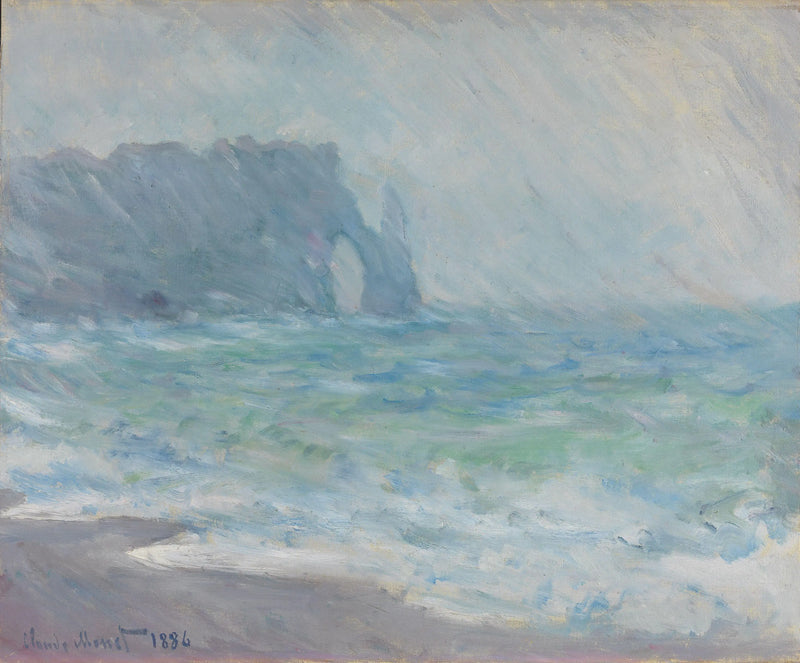 Chuva em Étretat - Claude Monet