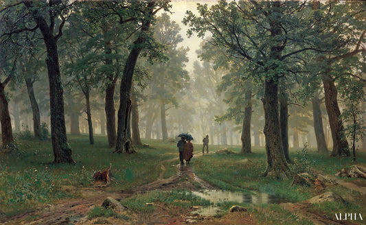 Pluie dans la forêt de chênes - Ivan Shishkin - Reproductions de tableaux et peintures haut de gamme