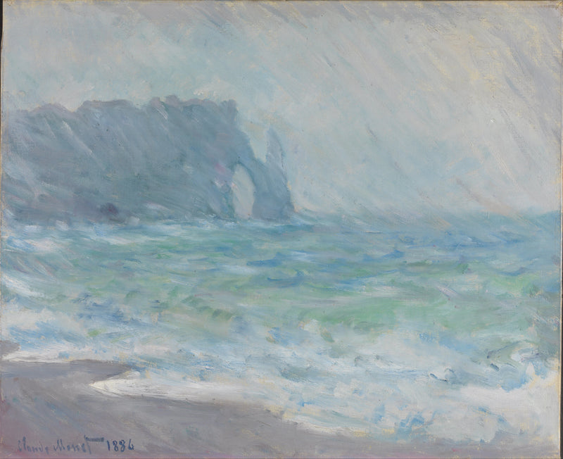 Chuva em Étretat W1044 - Claude Monet
