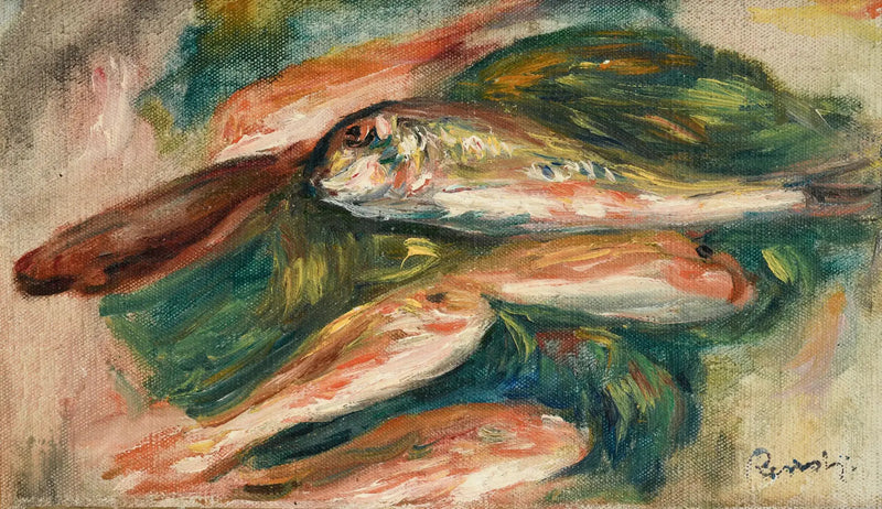 Peixes sobre uma folha verde - Pierre-Auguste Renoir