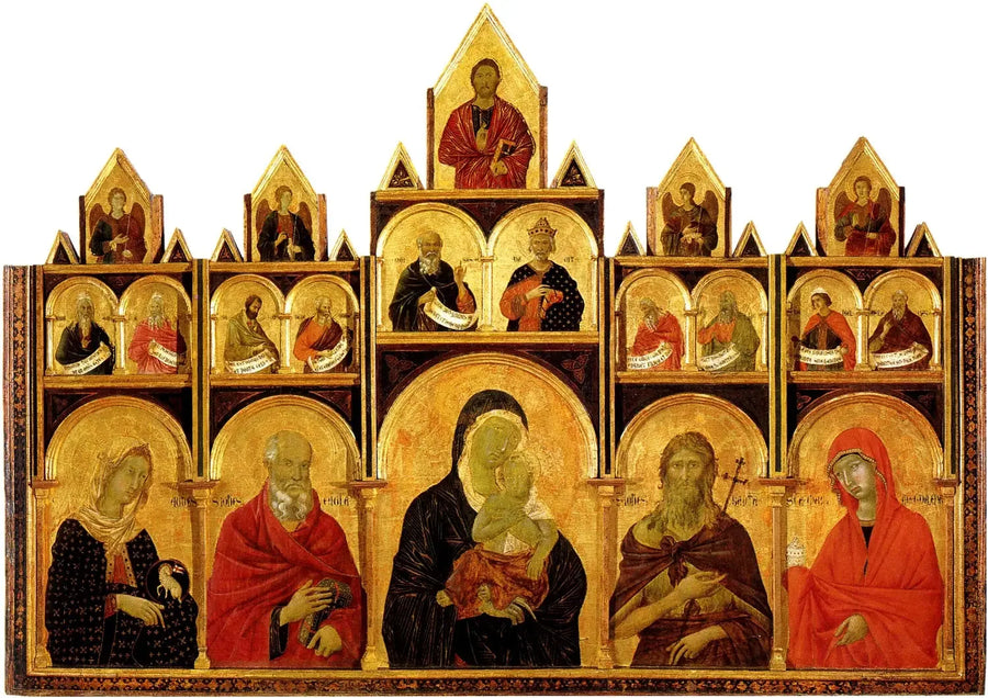 Poliptico da Virgem com o Menino e santos - Duccio di Buoninsegna