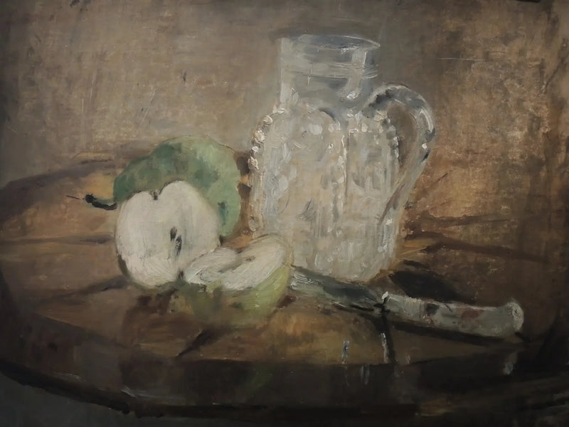 Maçã cortada e jarra - Berthe Morisot