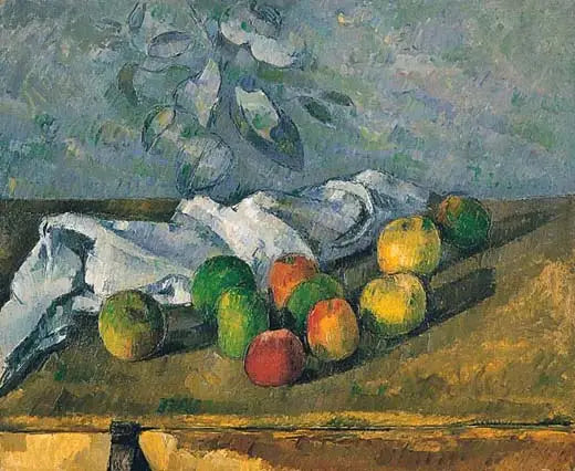 Maçãs e toalha - Paul Cézanne