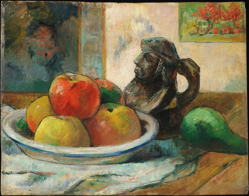 Maçãs, pera e cerâmica - Paul Gauguin