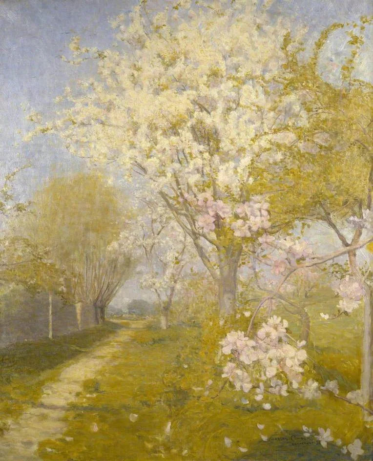 Pommiers em flor em Dennemont - Charles Conder