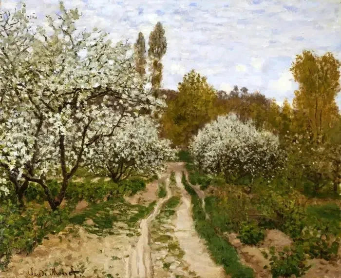 Macieiras em flor W201 - Claude Monet