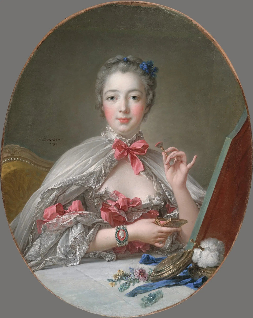 Pompadour à sa toilette - François Boucher image 1 tableau peint à l’huile sur toile