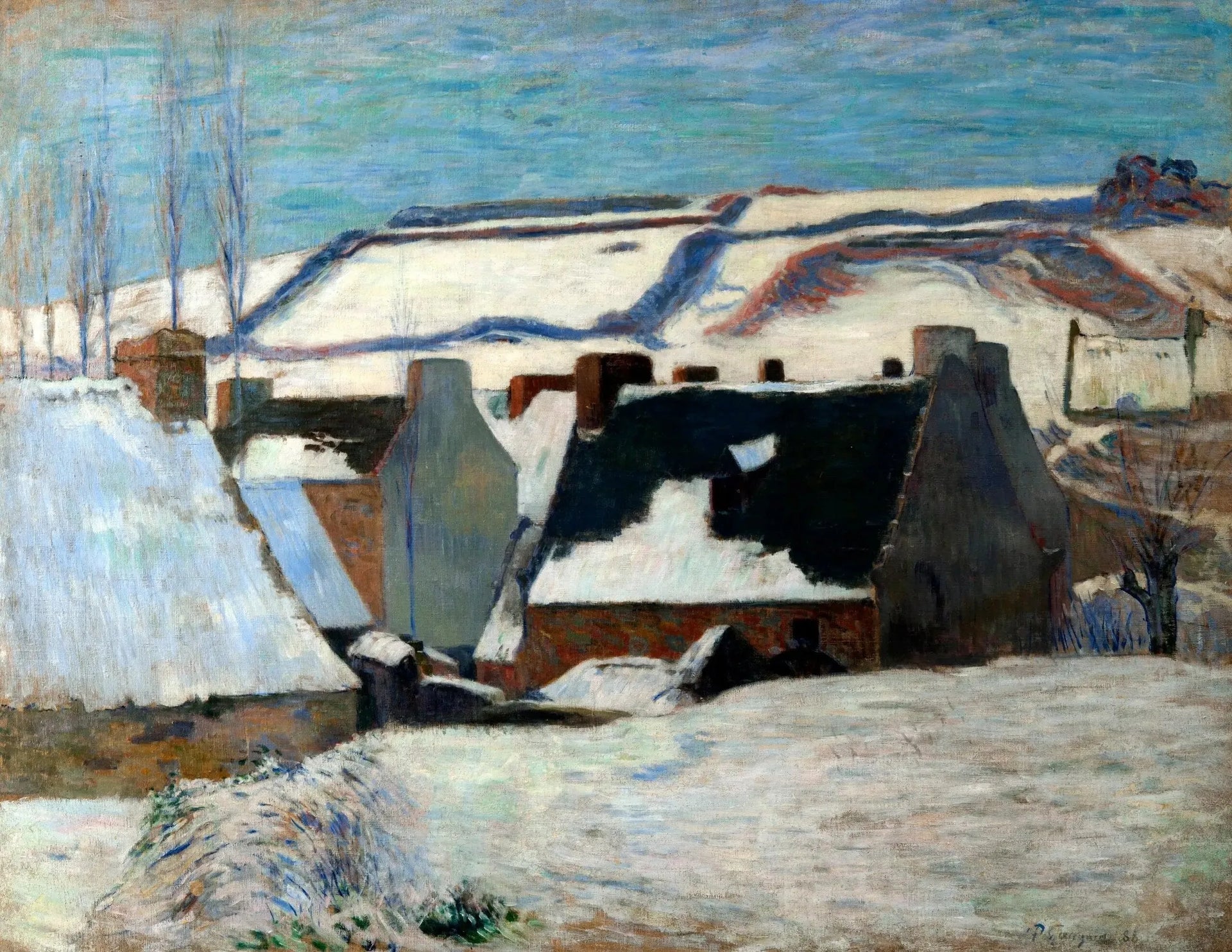 Pont-Aven sous la neige - Paul Gauguin image 1 reproduction artisanale de tableau
