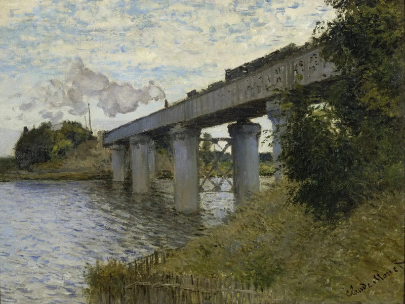 A Ponte Ferroviária em Argenteuil W319 - Claude Monet