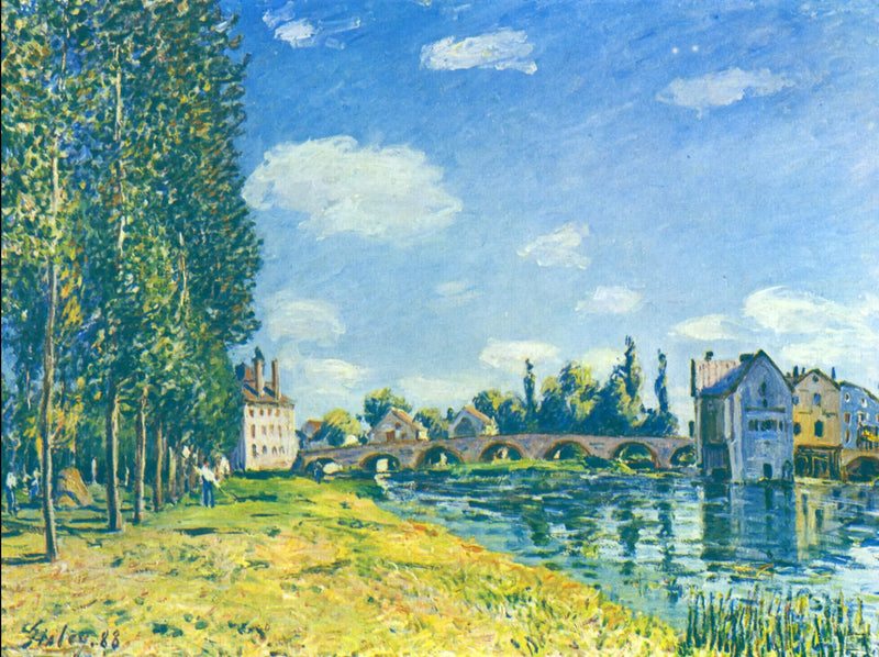 Ponte e Moinho de Moret no Verão - Alfred Sisley