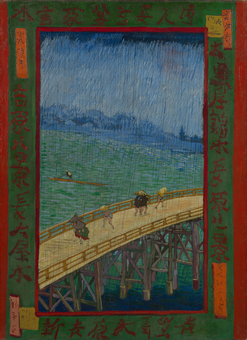 Ponte na chuva, segundo Hiroshige - Vincent van Gogh