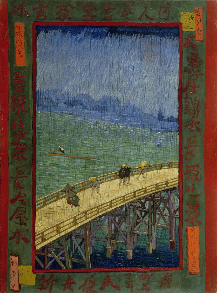 Ponte na chuva, segundo Hiroshige - Vincent van Gogh