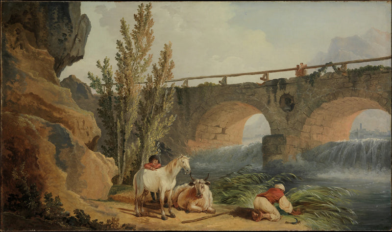 Pont sur une cascade - Hubert Robert