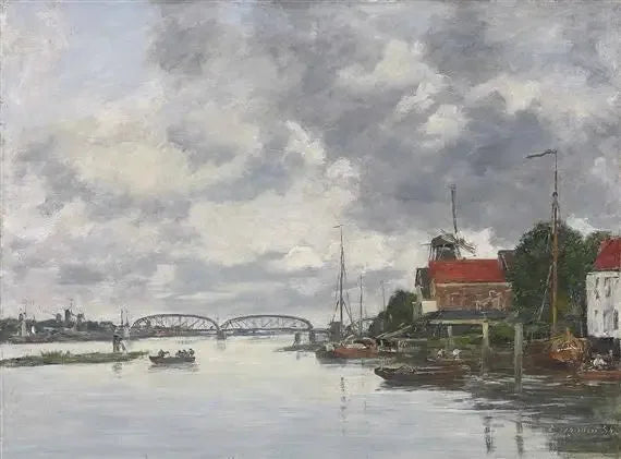Ponte sobre o Meuse perto de Dordrecht - Eugène Boudin