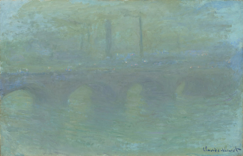 Ponte Waterloo, Londres, ao anoitecer W1564 - Claude Monet