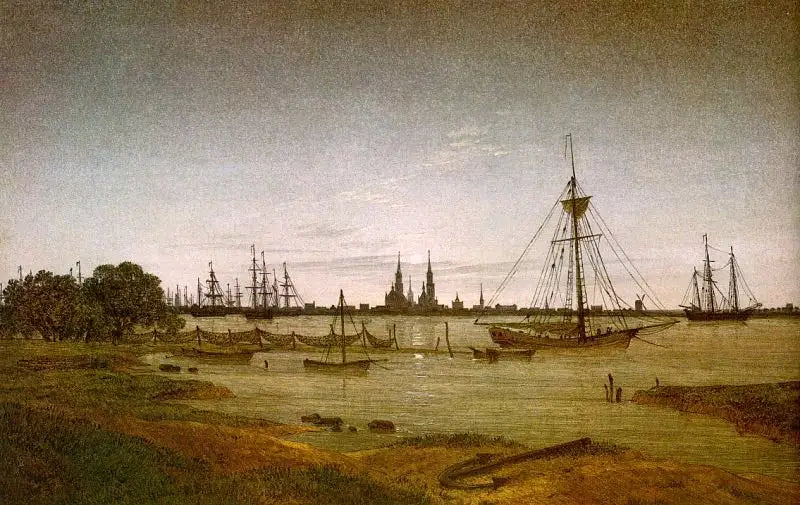 Porto ao luar - Caspar David Friedrich
